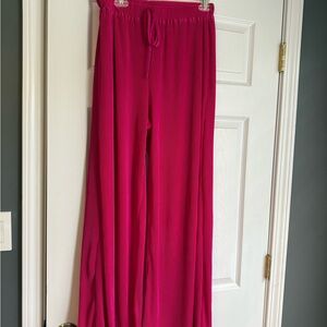 SHEIN Hot Pink Wide-Leg Lounge Pants